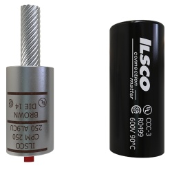 Ilsco CPM-250 Pigtail Adaptor - Copper, 250 MCM, Stranded, 600 V, Silver