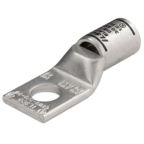 Ilsco CSWS-2/0-38 Compression Lug - Copper, 2/0 AWG, Stranded, 35 kV, 3/8", Silver