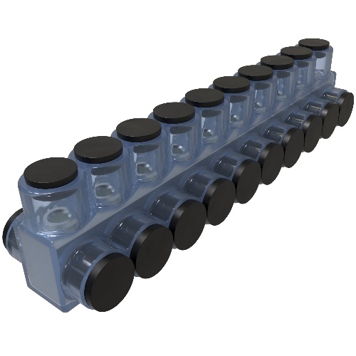 Ilsco ECTD-10-600 Multi-Tap Connector - Aluminum, 600-4 AWG, Stranded, 600 V, Clear