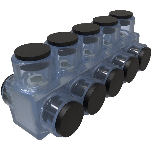Ilsco ECTD-5-350 Multi-Tap Connector - Aluminum, 350-6 AWG, Stranded, 600 V, Clear