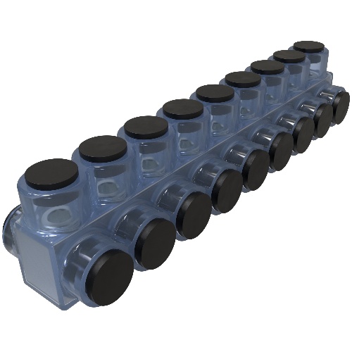 Ilsco ECTD-9-750 Multi-Tap Connector - Aluminum, 750-250 MCM, Stranded, 600 V, Clear