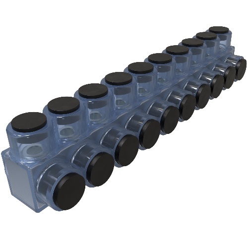 Ilsco ECTS-10-750 Multi-Tap Connector - Aluminum, 750-250 MCM, Stranded, 600 V, Clear