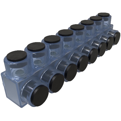 Ilsco ECTS-8-750 Multi-Tap Connector - Aluminum, 750-250 MCM, Stranded, 600 V, Clear