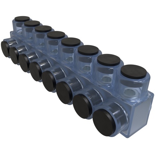 Ilsco ECTS-8-750 Multi-Tap Connector - Aluminum, 750-250 MCM, Stranded, 600 V, Clear