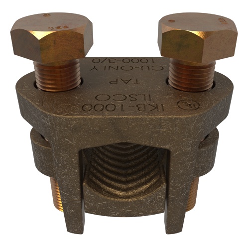 Ilsco IKB-1000 Split Bolt - Copper, 1000-500 MCM, Stranded, 35 kV, Copper