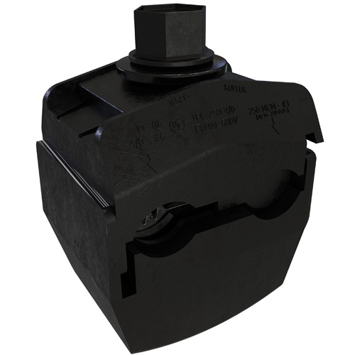 Ilsco IPC-250-4/0 Insulation Piercing Connector - Copper, 250-1 AWG, Stranded, 600 V, 260 Amp, Black