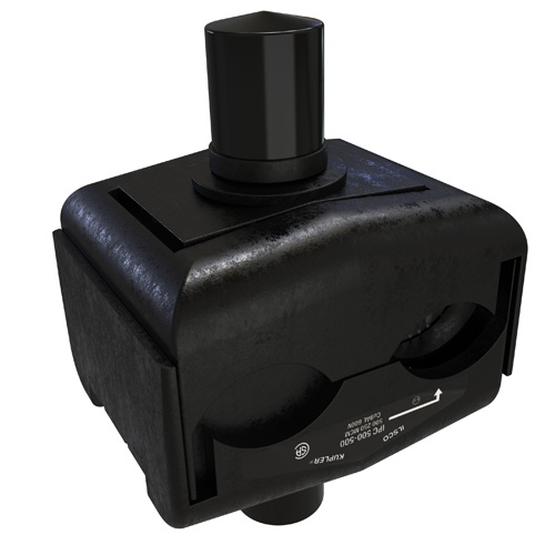 Ilsco IPC-500-500 Insulation Piercing Connector - Copper, 500-300 MCM, Stranded, 600 V, 430 Amp, Black