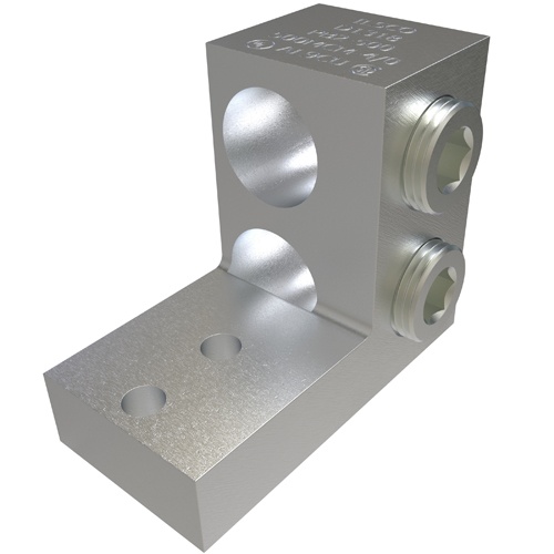 Ilsco PB2-500 Panelboard Lug - Aluminum, 500-4/0 AWG, Stranded, 35 kV, 1/4", Silver