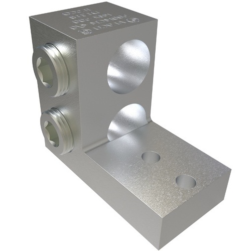 Ilsco PB2-500 Panelboard Lug - Aluminum, 500-4/0 AWG, Stranded, 35 kV, 1/4", Silver