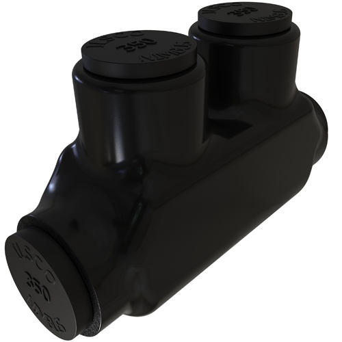 Ilsco PBT-350 Multi-Tap Connector - Aluminum, 350-6 AWG, Stranded, 600 V, Black