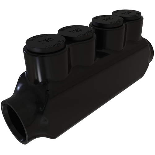 Ilsco PBT-750 Splice - Aluminum, 750-250 MCM, Stranded, 600 V, Black