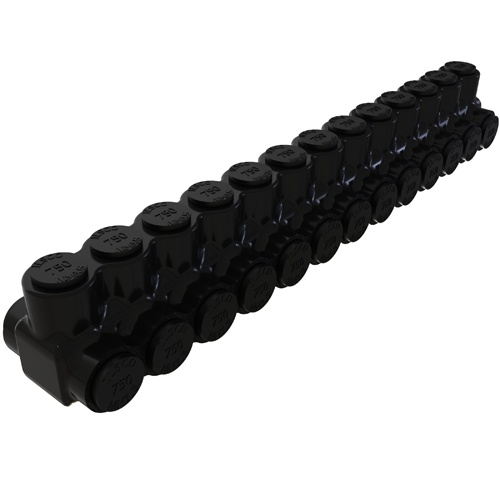 Ilsco PBTD-13-750 Multi-Tap Connector - Aluminum, 750-250 MCM, Stranded, 600 V, Black
