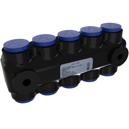 Ilsco PBTD-3-350-M-F Multi-Tap Connector - Aluminum, 350-6 AWG, Stranded, 600 V, 350 Amp, Black