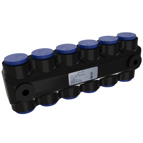 Ilsco PBTD-4-750-M-F Multi-Tap Connector - Aluminum, 750-4/0 AWG, Flex, 600 V, Black