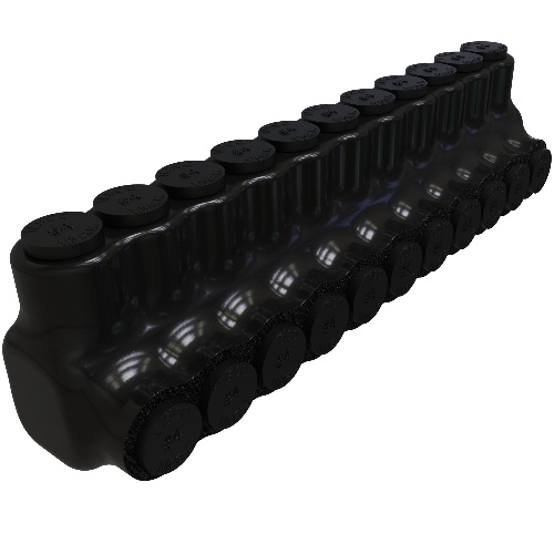 Ilsco PBTS-11-4 Multi-Tap Connector - Aluminum, 4-14 AWG, Solid, 600 V, Black