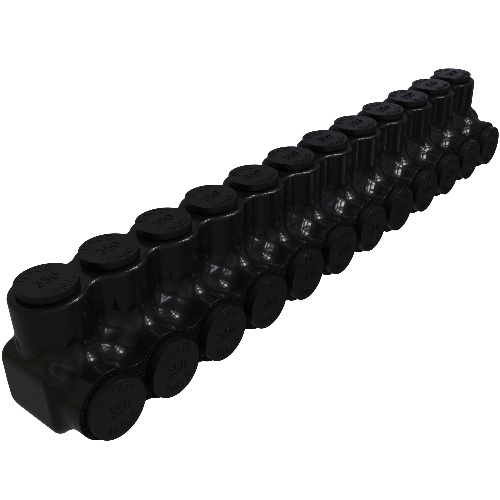 Ilsco PBTS-12-350 Multi-Tap Connector - Aluminum, 350-6 AWG, Stranded, 600 V, Black