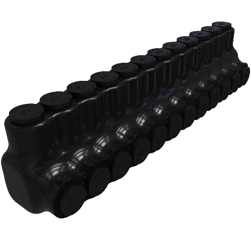 Ilsco PBTS-12-4 Multi-Tap Connector - Aluminum, 4-14 AWG, Solid, 600 V, Black