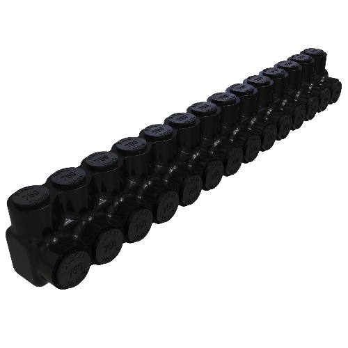 Ilsco PBTS-14-750 Multi-Tap Connector - Aluminum, 750-250 MCM, Stranded, 600 V, Black