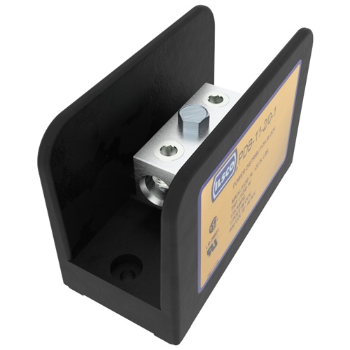 Ilsco PDB-11-2/0-1 Power Distribution Block - Aluminum, 2/0-14 AWG, Solid, 600 V, #10, 175 Amp, Black