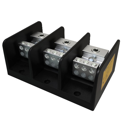 Ilsco PDB-16-350-3 Power Distribution Block - Aluminum, 350-6 AWG, Solid, 600 V, 1/4", 380 Amp