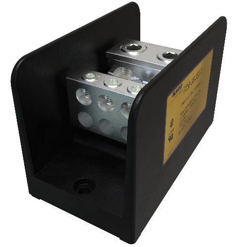 Ilsco PDB-26-350-1 Power Distribution Block - Aluminum, 350-6 AWG, Solid, 600 V, 1/4", 620 Amp
