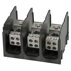 Ilsco PDH-26-2/0-1 Power Distribution Block - Aluminum, 2/0-14 AWG, Solid, 600 V, #10, 350 Amp, Black