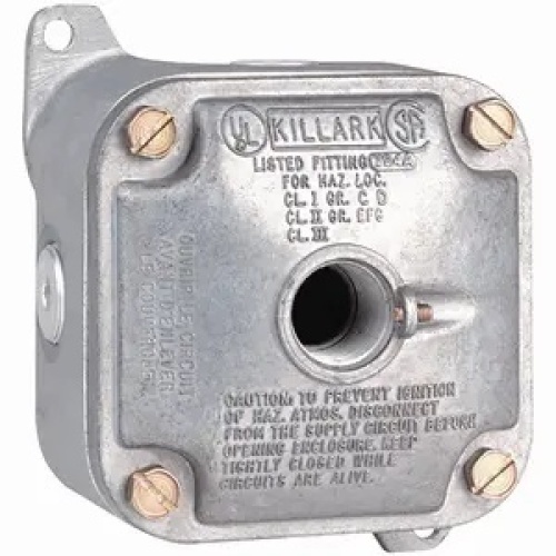 Killark JALX-12 Hazardous Location Outlet Body - Box 1/2" Cover 3/4", Aluminum, Natural