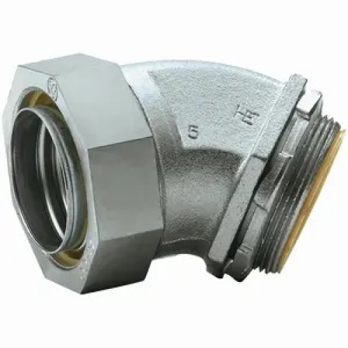 Killark K12541 Industrial Location Liquid Tight Connector - 1-1/4", Steel, Zinc Plated