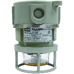 Killark NVSLCSG25CXG - NV2 Series, Gray Non-Metallic, Cmpt Steady LED Lt Fixt (LED Incl), 3/4" Ceiling Mount w/ Clear Strobelight & Guard, 120-240VAC, 50/60Hz