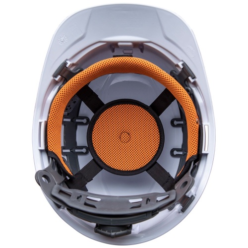 Klein 60113RL Hard Hat, Vented, Cap Style with Rechargeable Headlamp, White