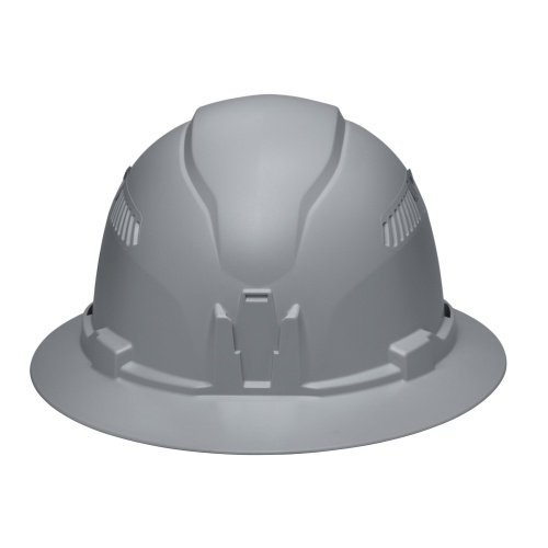 Klein 60864BR Hard Hat, Vented, Full Brim Style, Gray
