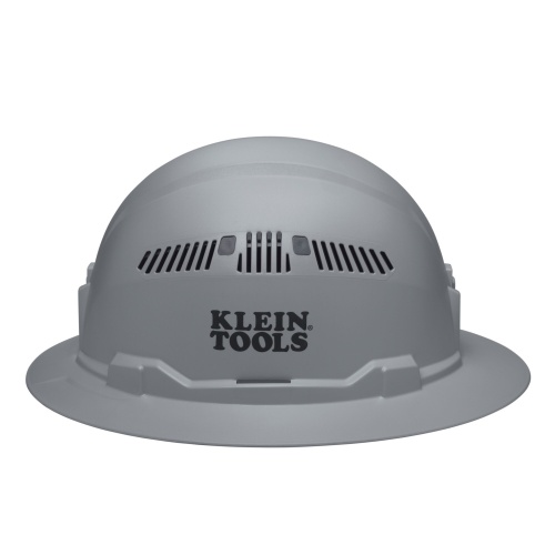 Klein 60864BR Hard Hat, Vented, Full Brim Style, Gray