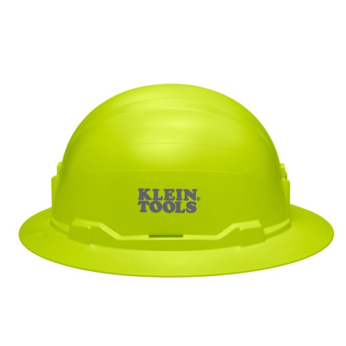 Klein 60910 Hard Hat, Non-Vented, Full Brim Style, High Visibility Lime