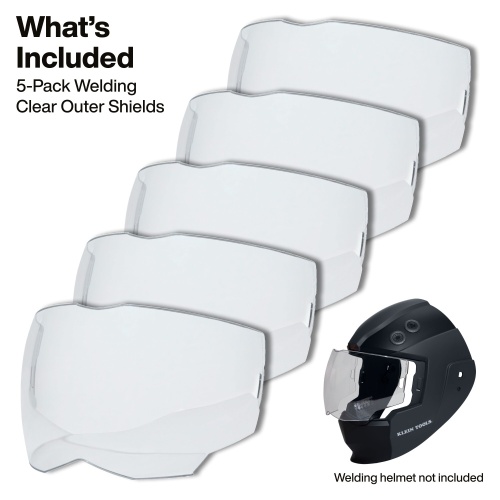 Klein KWHOSHIELD Phoenix® Series Panoramic Welding Helmet Outer Shield, 5-Pack