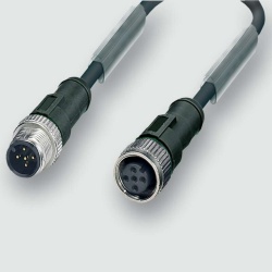 Lutze 442003 - Male M12 straight to female M12 straight with PUR cable