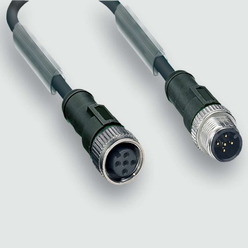 Lutze 442010 - Male M12 straight to female M12 straight with PUR cable