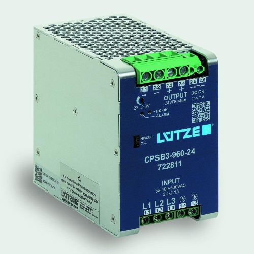 Lutze 722811 CPSB3-960-24 Power Supply 3-Phase 960W, 24V, 40A