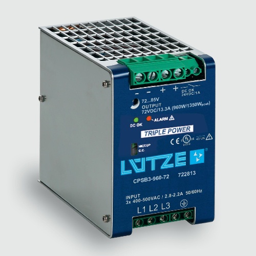 Lutze 722813 CPSB3-960-72 Power Supply 3-Phase 960W, 72V, 13.3A