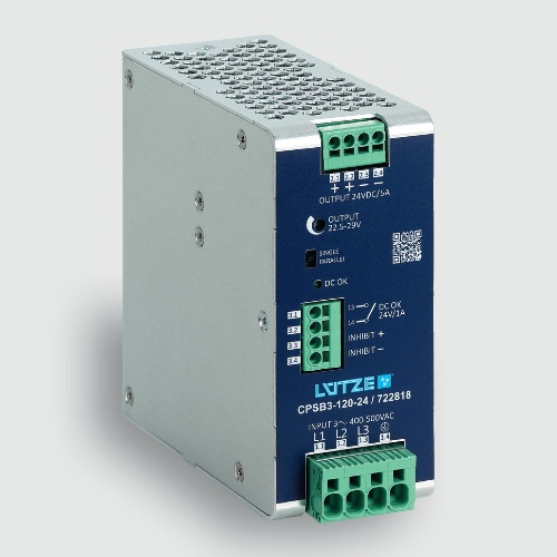 Lutze 722818 CPSB3-120-24 Power Supply 3-Phase, 5A, 24V, 120W