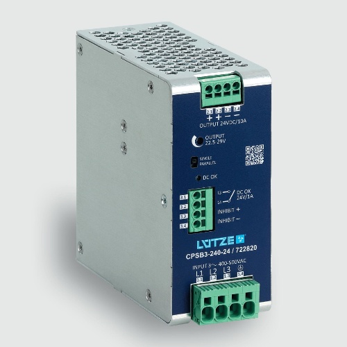Lutze 722820 CPSB3-240-24 Power Supply 3-Phase, 10A, 24V, 240W