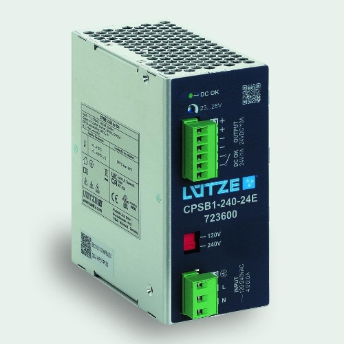 Lutze 723600 CPSB1-240-24E Power Supply 10A, 24V, 240W One Phase