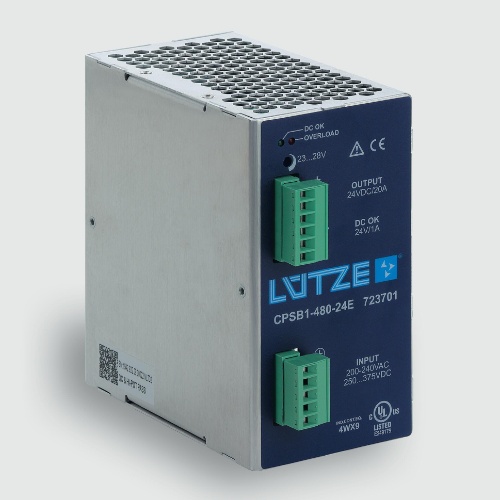 Lutze 723701 CPSB1-480-24E Power Supply 20A, 24V, 480W One Phase