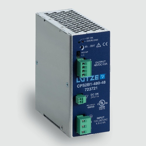 Lutze 723721 CPS2B1-480-48 Power Supply 10A, 48V, 480W One Phase