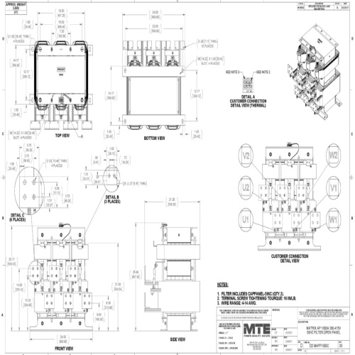Ap1000 Exploded Module View MTE MAPP1000C Matrix® AP - 1000 Amp, 400 VAC, Open, 50 Hz, 5% Impedance