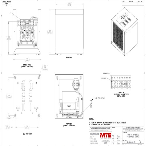 MTE SWGG0017E SineWave Guardian® - 17 Amp, 600 VAC, NEMA 1/2, 15 HP, 75 Hz