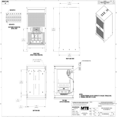 MTE SWGG0022D SineWave Guardian® - 22 Amp, 380-460 VAC, NEMA 1/2, 15 HP