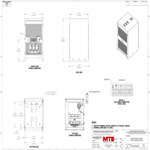 MTE SWGG0022E SineWave Guardian® - 22 Amp, 600 VAC, NEMA 1/2, 20 HP, 75 Hz