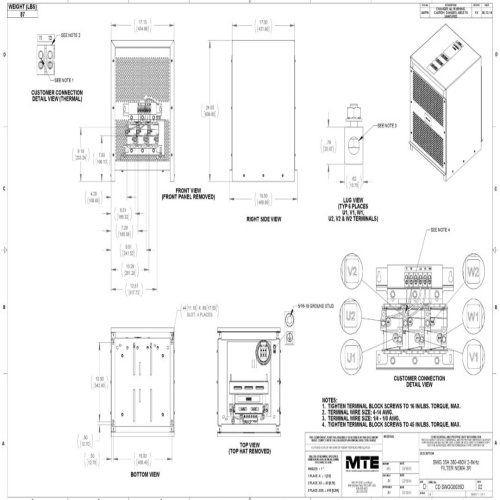 MTE SWGG0035D SineWave Guardian® - 35 Amp, 380-460 VAC, NEMA 1/2, 25 HP