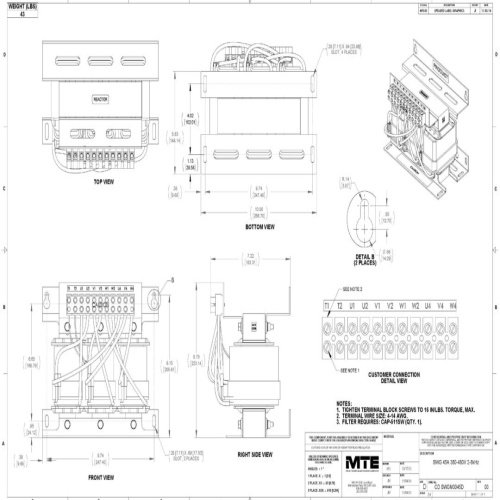 MTE SWGM0045D SineWave Guardian® - 45 Amp, 380-460 VAC, Modular, 30 HP