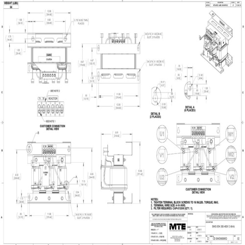 MTE SWGM0065D SineWave Guardian® - 65 Amp, 380-460 VAC, Modular, 50 HP
